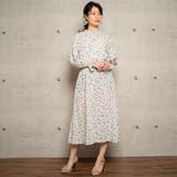 オフ | デシン小花柄ウエストゴム前開きワンピース/ロングカーディガン | s.i.p