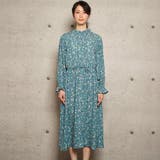 デシン小花柄ウエストゴム前開きワンピース/ロングカーディガン | s.i.p | 詳細画像2