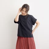ブラック | 麻風ポリCBバックねじれトップス/プルオーバー | s.i.p