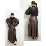 フェイクレザースカート フレア ロング | SJ ONLINE STORE | 詳細画像4 