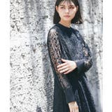 ブラック | 低身長高身長2サイズ展開オーガンジー刺繍ドレス | SMILE ORCHID