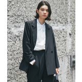 ブラック | 【自宅で洗える】 ダブルテーラードジャケット&テーパードパンツ2点セット | SMILE ORCHID