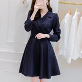 ネイビー | 【16798】バックリボンジャケットワンピース | SneepDip