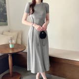 グレー | 【16962】サイドボタンリブワンピース	 | SneepDip