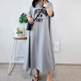 グレー | 【17123】ロゴロングTシャツワンピース	 | SneepDip