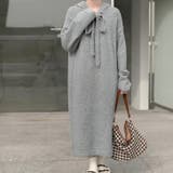 グレー | 【17221】ロングフーディーニットワンピース	 | SneepDip