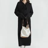 ブラック | 【17221】ロングフーディーニットワンピース	 | SneepDip