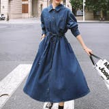 ダークブルー | 【17280】デニムシャツロングワンピース	 | SneepDip