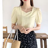 イエロー | 【17321】ハートネックパフスリーブT	 | SneepDip