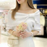 ホワイト | 【17335】くしゅくしゅオフショルトップス | SneepDip