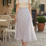 パープル | 【17337】チェックロングスカート	 | SneepDip