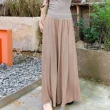 ベージュ | 【17355】フレアワイドパンツ	 | SneepDip