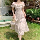 【17366】レースアップフラワーロングワンピース	 | SneepDip | 詳細画像4 