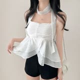 ホワイト | 【17370】ストールフレアキャミ	 | SneepDip