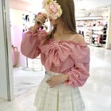 ピンク | 【17427】リボンタイオフショルブラウス | SneepDip