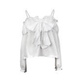 ホワイト | 【17427】リボンタイオフショルブラウス | SneepDip