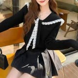 ブラック | 【17462】レースリボンセーラーニット	 | SneepDip