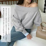 【17474】ストライプカフオフショルスウェット	 | SneepDip | 詳細画像2 