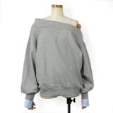 【17474】ストライプカフオフショルスウェット	 | SneepDip | 詳細画像5 