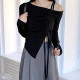 ブラック | 【17475】ワンショルシャーリングトップス	 | SneepDip