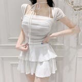 ホワイト | 【17494】ホルターネックトップス＆ミニスカート	 | SneepDip