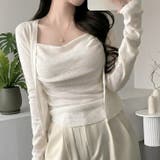 アイボリー | 【17497】ニットキャミ＆カーディガン	 | SneepDip