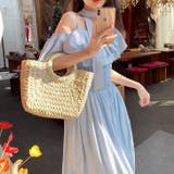 【17500】 シャーリングワンショルロングワンピース	 | SneepDip | 詳細画像3 