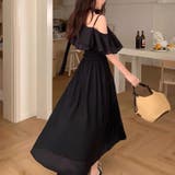 【17500】 シャーリングワンショルロングワンピース	 | SneepDip | 詳細画像4 