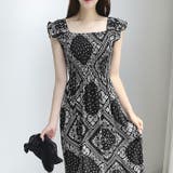 ブラック | 【17504】ペイズリーロングワンピース	 | SneepDip