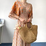 オレンジ | 【17510】オリエンタルフラワーワンピース	 | SneepDip