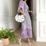 パープル | 【17510】オリエンタルフラワーワンピース	 | SneepDip