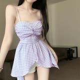 【17520】アンバランスチェックキャミソール	 | SneepDip | 詳細画像4 