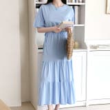 サックス | 【17521】ティアードロングワンピース | SneepDip