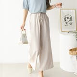 ベージュ | 【17522】リネン風ワイドパンツ	 | SneepDip