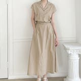 ベージュ | 【17525】開襟ブラウス&スカートSET | SneepDip