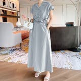 サックス | 【17525】開襟ブラウス&スカートSET | SneepDip