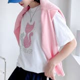 【17530】ラインストーンキャットTシャツ	 | SneepDip | 詳細画像3 