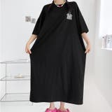 ブラック | 【17531】バックプリントTシャツワンピース | SneepDip