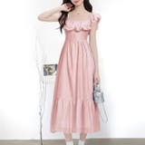 ピンク | 【17533】フリルショルダーロングワンピース	 | SneepDip