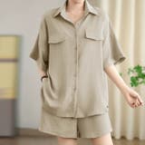 ベージュ | 【17541】ルーズシャツ＆ショートパンツ	 | SneepDip