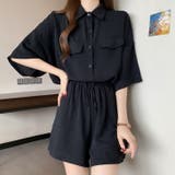 ブラック | 【17541】ルーズシャツ＆ショートパンツ	 | SneepDip