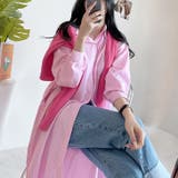 ピンク | 【17560】ストライプシャツワンピース	 | SneepDip