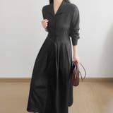 ブラック | 【17562】開襟レトロワンピース	 | SneepDip