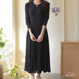ブラック | 【17565】とろみプリーツワンピース	 | SneepDip