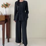 ブラック | 【17567】長袖ブラウス&パンツSET | SneepDip