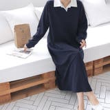 ネイビー | 【17568】バイカラーポロシャツワンピース	 | SneepDip