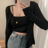 ブラック | 【17571】ニットビスチェ&カーディガン | SneepDip