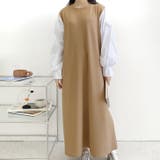 ベージュ | 【17575】配色スリーブワンピース	 | SneepDip