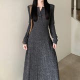 チャコールグレー | 【17576】ふんわり柔らかリブワンピース	 | SneepDip