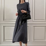 チャコールグレー | 【17579】バックボタンきれいめワンピース	 | SneepDip